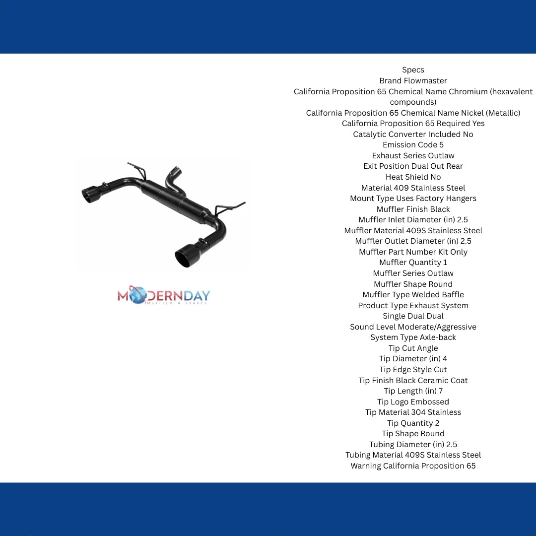 2012-2018 Ram Axle-Back Exhaust Flowmaster Stainless Steel